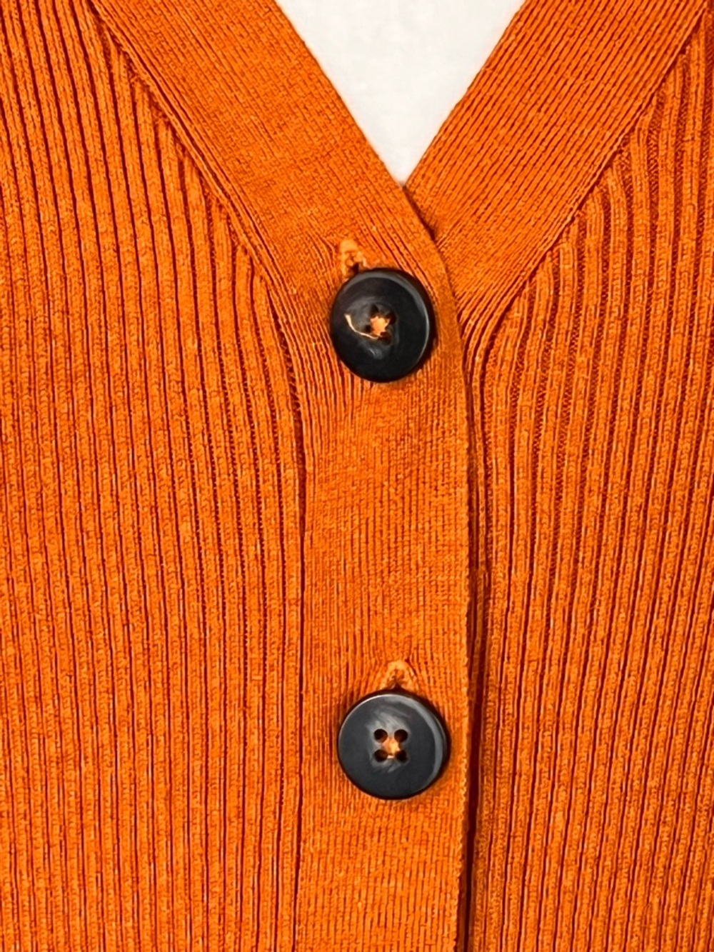 Sanctuary Off-Duty Ribbed Cardigan V-Neck Button Front Orange SmallY2K Spring - Picture 6 of 11